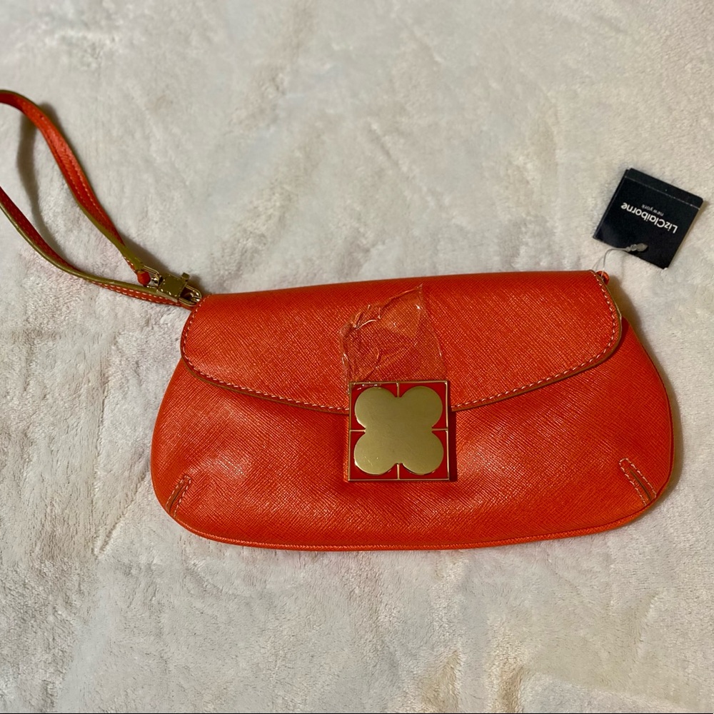 NWT Liz Claiborne Suit Yourself Wristlet Clutch Purse Orange